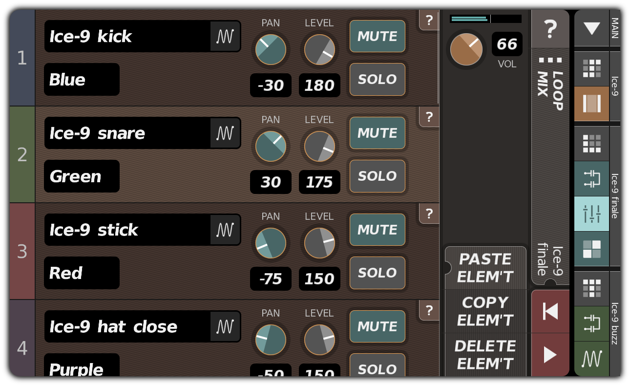 LOOP MIX dialog