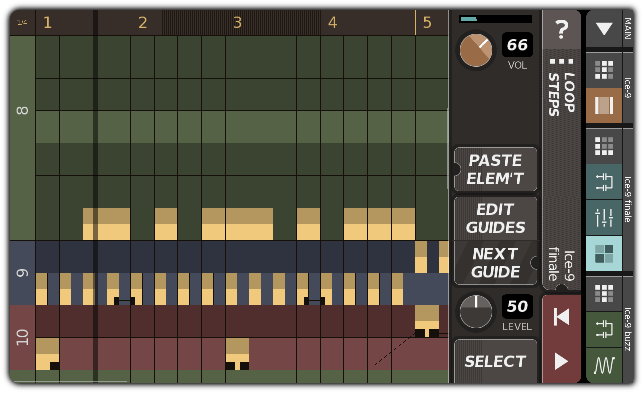 LOOP STEPS dialog