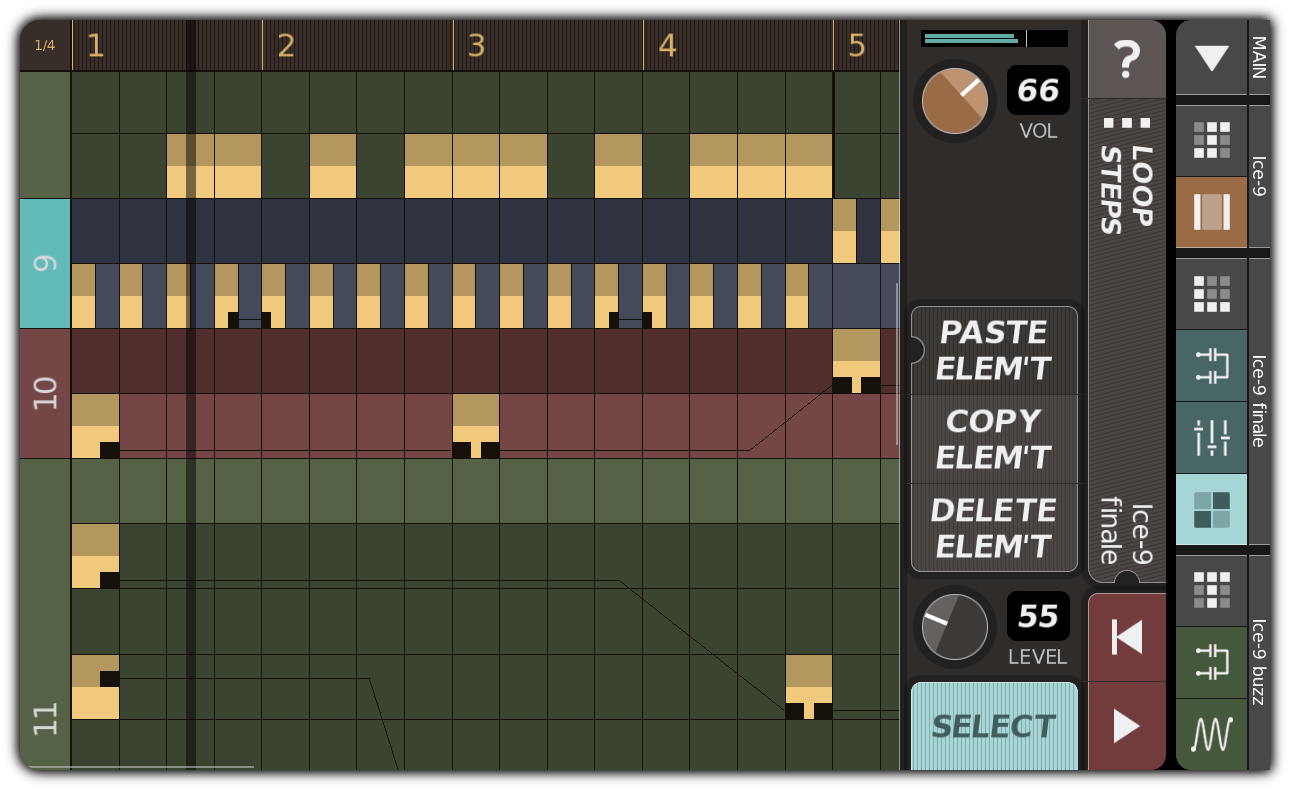 LOOP STEPS dialog