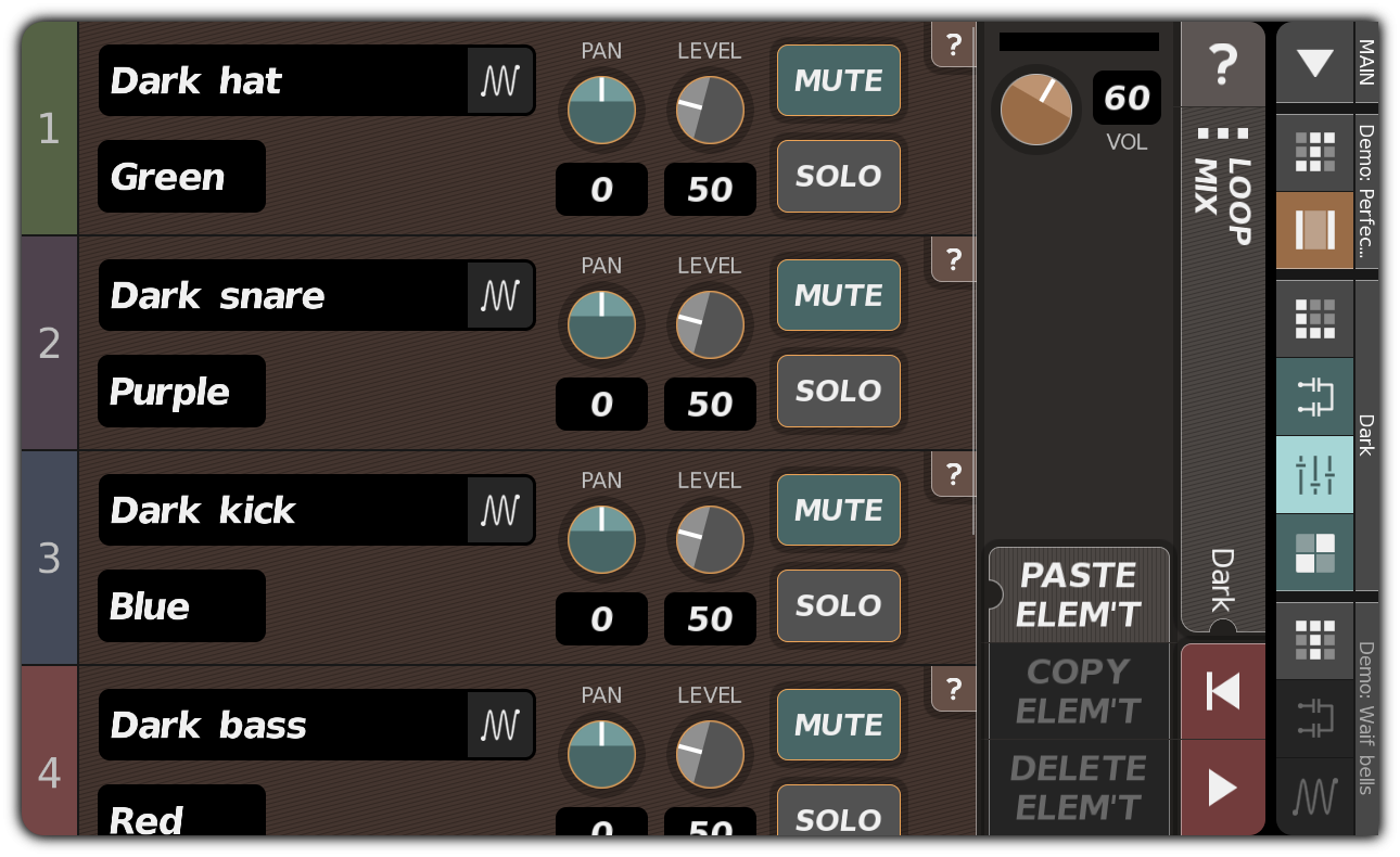 LOOP MIX dialog