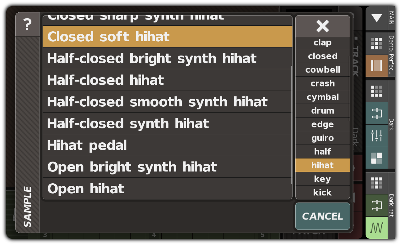 SAMPLE dialog